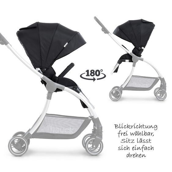 Hauck Kombi-kinderwagen Eagle 4S Duoset inkl. Sportwagen, Babywanne, Beindecke und XXL Zubehörpaket - Black Grey