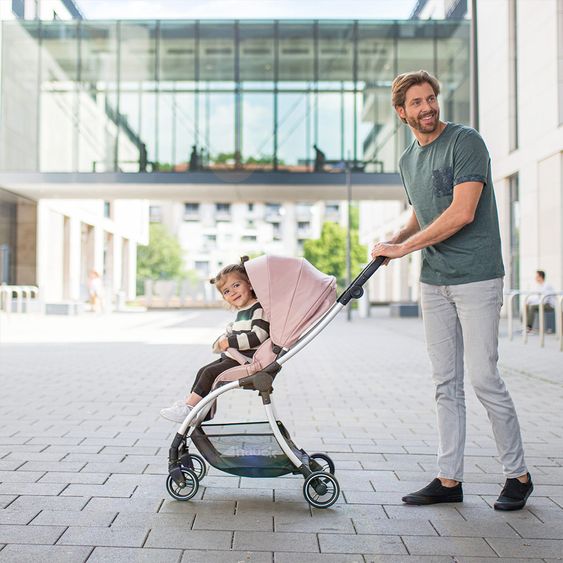 Hauck Kombi-Kinderwagen Eagle 4S Duoset inkl. Sportwagen, Babywanne, Beindecke und XXL Zubehörpaket - Pink Grey