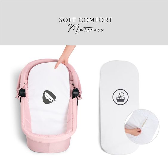 Hauck Kombi-Kinderwagen Eagle 4S Duoset inkl. Sportwagen, Babywanne, Beindecke und XXL Zubehörpaket - Pink Grey