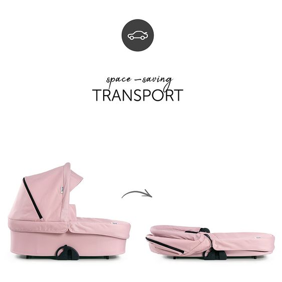 Hauck Kombi-Kinderwagen Eagle 4S Duoset inkl. Sportwagen, Babywanne, Beindecke und XXL Zubehörpaket - Pink Grey