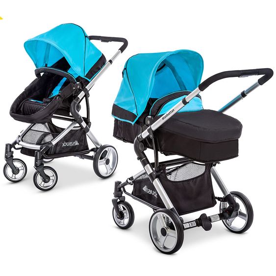 Hauck Kombi-Kinderwagen Manhattan - inkl. Babywanne und Sportsitz - Caviar Capri