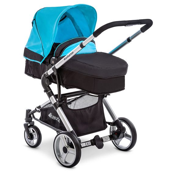 Hauck Kombi-Kinderwagen Manhattan - inkl. Babywanne und Sportsitz - Caviar Capri