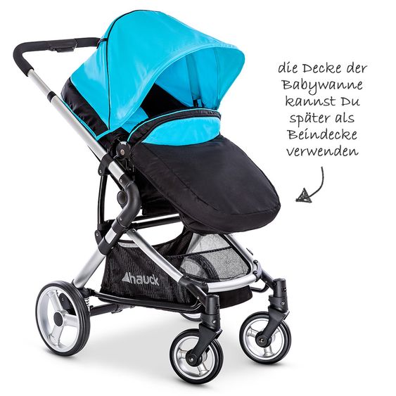 Hauck Kombi-Kinderwagen Manhattan - inkl. Babywanne und Sportsitz - Caviar Capri
