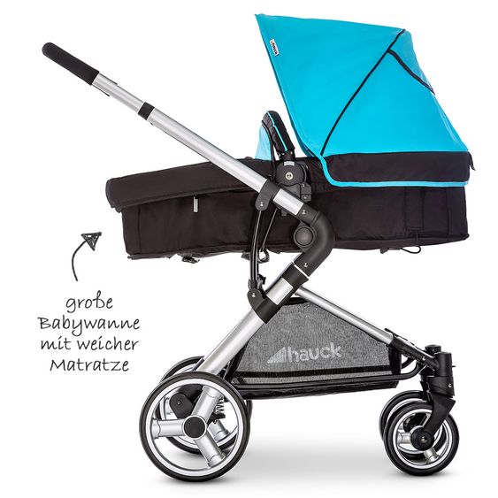 Hauck Kombi-Kinderwagen Manhattan - inkl. Babywanne und Sportsitz - Caviar Capri