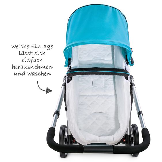 Hauck Kombi-Kinderwagen Manhattan - inkl. Babywanne und Sportsitz - Caviar Capri