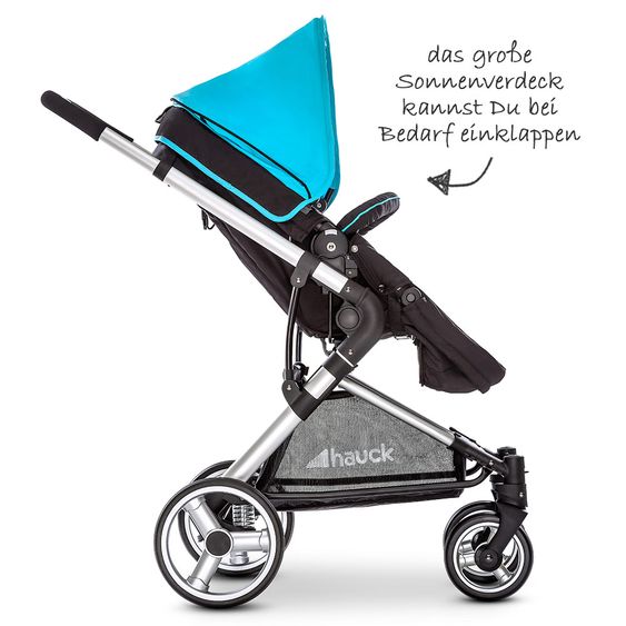 Hauck Kombi-Kinderwagen Manhattan - inkl. Babywanne und Sportsitz - Caviar Capri