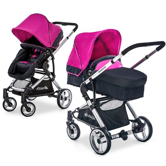 Hauck Kombi-Kinderwagen Manhattan - inkl. Babywanne und Sportsitz - Charcoal Purple
