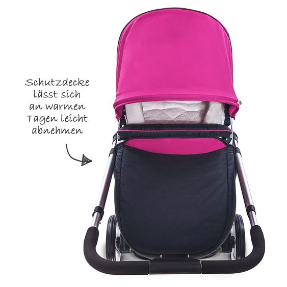 Hauck Kombi-Kinderwagen Manhattan - inkl. Babywanne und Sportsitz - Charcoal Purple