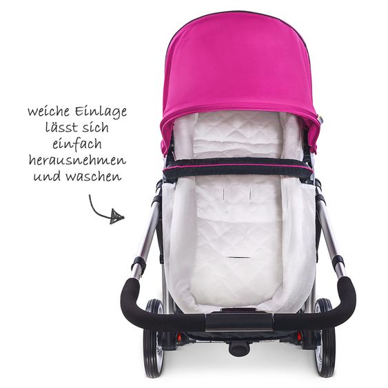 Hauck Kombi-Kinderwagen Manhattan - inkl. Babywanne und Sportsitz - Charcoal Purple