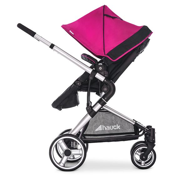 Hauck Kombi-Kinderwagen Manhattan - inkl. Babywanne und Sportsitz - Charcoal Purple