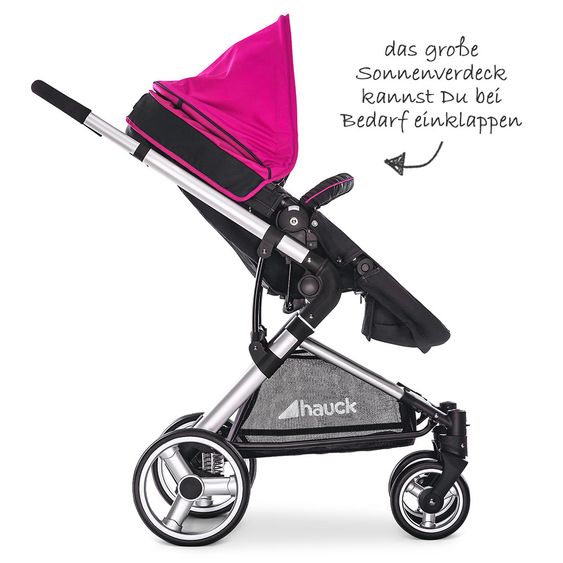 Hauck Kombi-Kinderwagen Manhattan - inkl. Babywanne und Sportsitz - Charcoal Purple