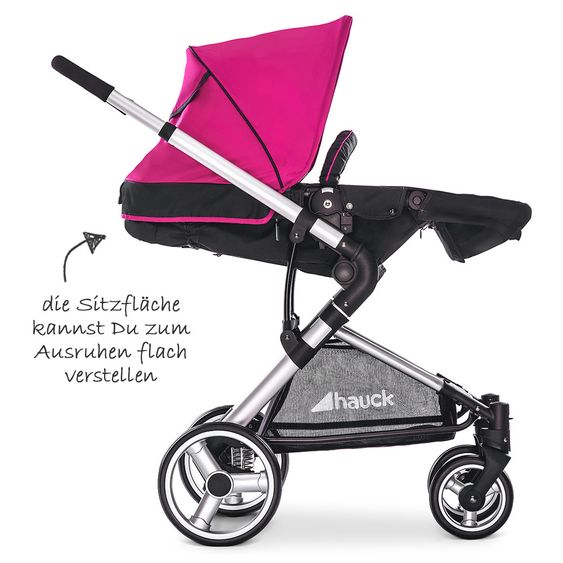 Hauck Kombi-Kinderwagen Manhattan - inkl. Babywanne und Sportsitz - Charcoal Purple