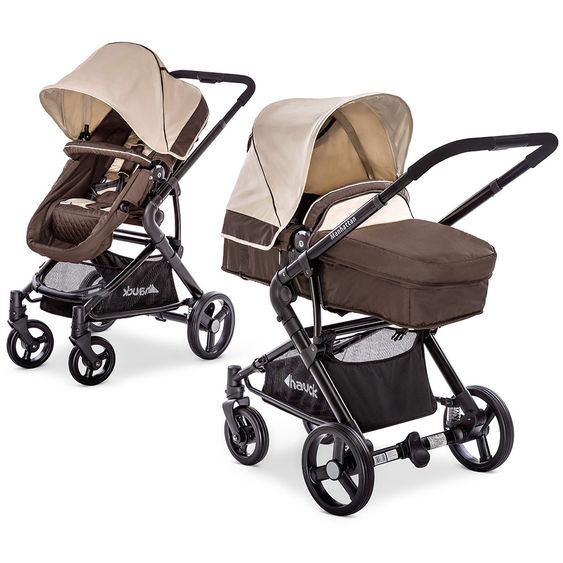 Hauck Kombi-Kinderwagen Manhattan - inkl. Babywanne und Sportsitz - Chocolate Almond