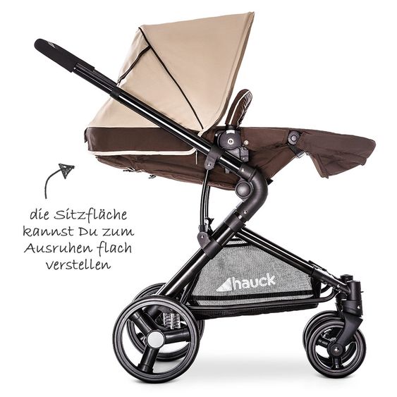 Hauck Kombi-Kinderwagen Manhattan - inkl. Babywanne und Sportsitz - Chocolate Almond