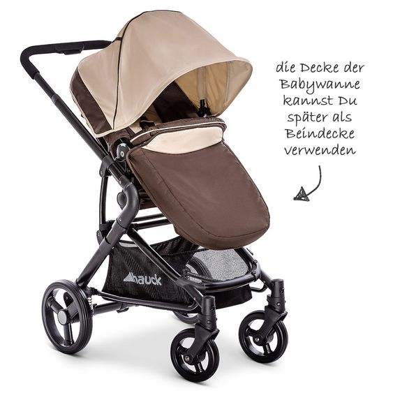 Hauck Kombi-Kinderwagen Manhattan - inkl. Babywanne und Sportsitz - Chocolate Almond