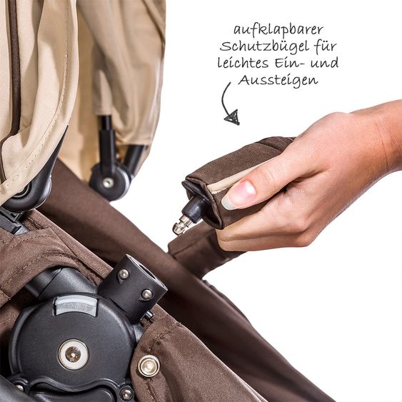 Hauck Kombi-Kinderwagen Manhattan - inkl. Babywanne und Sportsitz - Chocolate Almond
