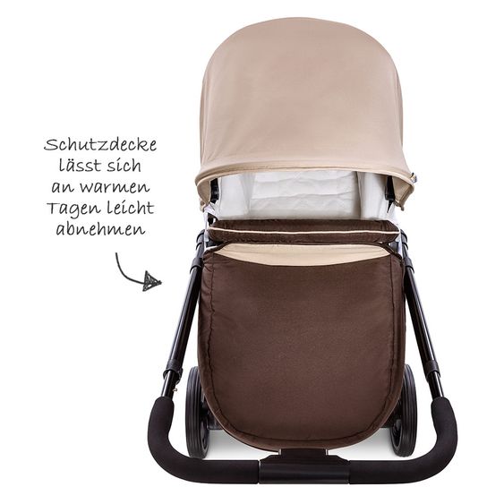 Hauck Kombi-Kinderwagen Manhattan - inkl. Babywanne und Sportsitz - Chocolate Almond