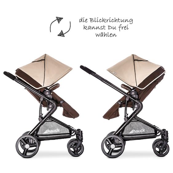 Hauck Kombi-Kinderwagen Manhattan - inkl. Babywanne und Sportsitz - Chocolate Almond