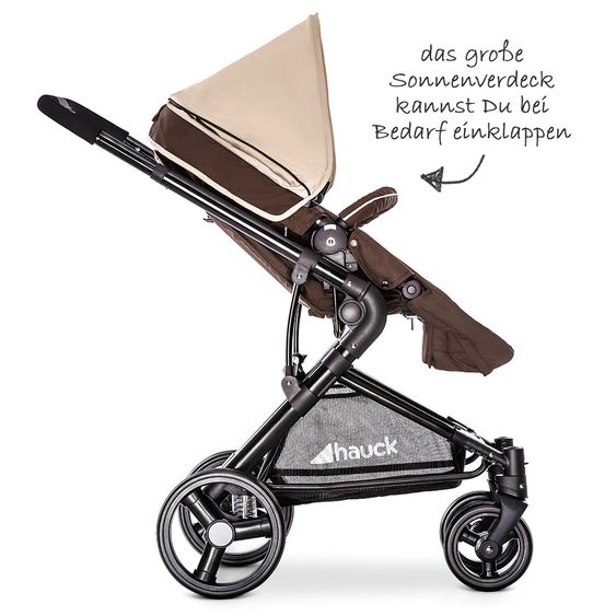 Hauck Kombi-Kinderwagen Manhattan - inkl. Babywanne und Sportsitz - Chocolate Almond