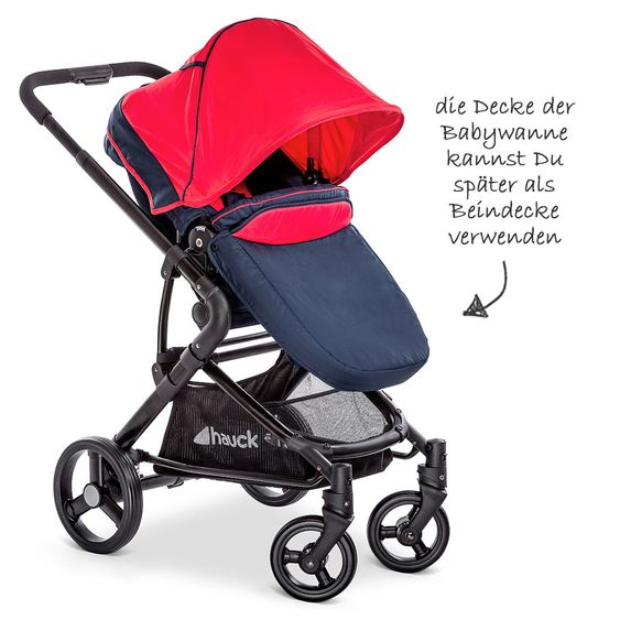 Hauck Kombi-Kinderwagen Manhattan - inkl. Babywanne und Sportsitz - Moonlight Tango