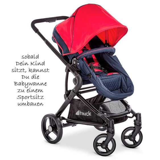 Hauck Kombi-Kinderwagen Manhattan - inkl. Babywanne und Sportsitz - Moonlight Tango
