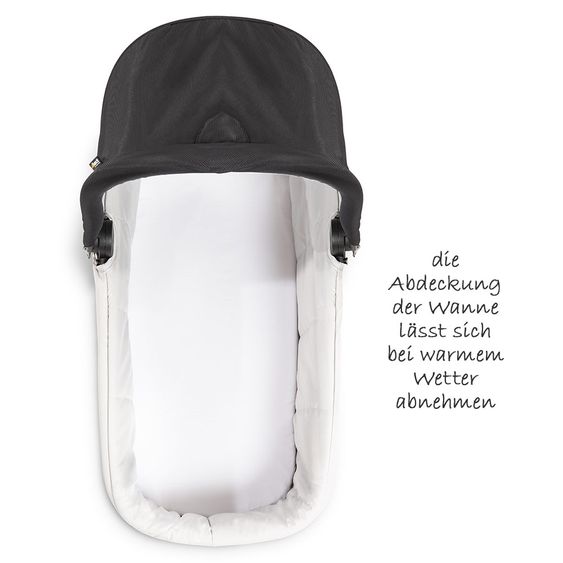 Hauck Kombi-Kinderwagen Mars Duoset inkl. Sportwagen & Babywanne für Neugeborene - Caviar Stone