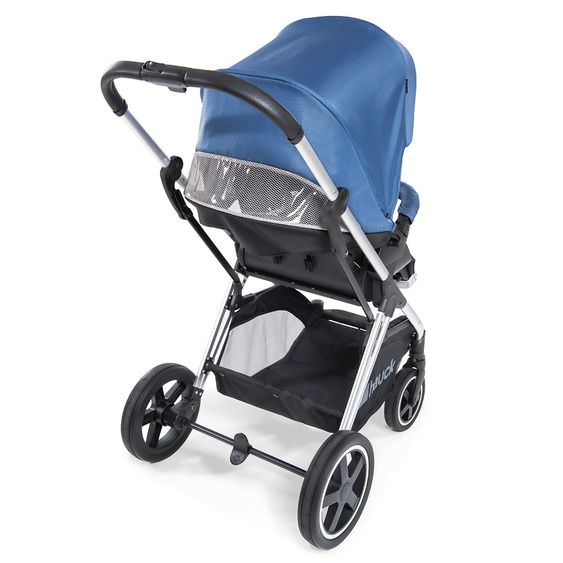 Hauck Kombi-Kinderwagen Mars Duoset inkl. Sportwagen & Babywanne für Neugeborene - Denim Silver