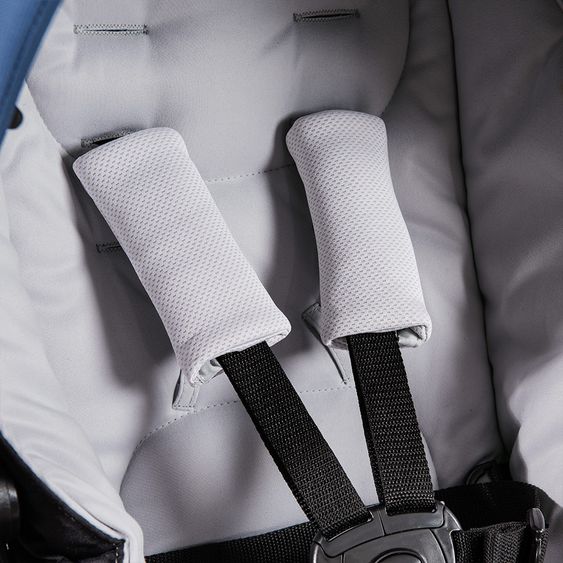 Hauck Kombi-Kinderwagen Mars Duoset inkl. Sportwagen & Babywanne für Neugeborene - Denim Silver