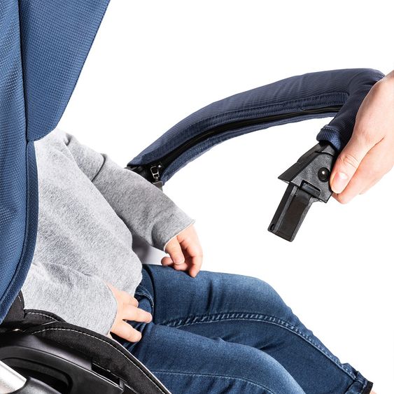 Hauck Kombi-Kinderwagen Mars Duoset inkl. Sportwagen & Babywanne für Neugeborene - Denim Silver