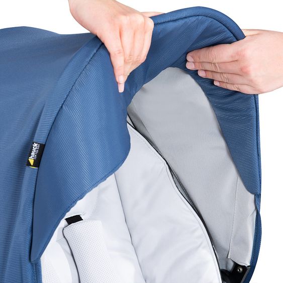 Hauck Kombi-Kinderwagen Mars Duoset inkl. Sportwagen & Babywanne für Neugeborene - Denim Silver