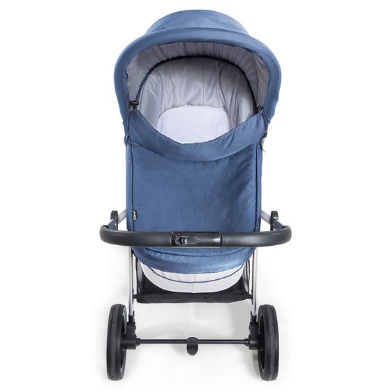 Hauck Kombi-Kinderwagen Mars Duoset inkl. Sportwagen & Babywanne für Neugeborene - Denim Silver