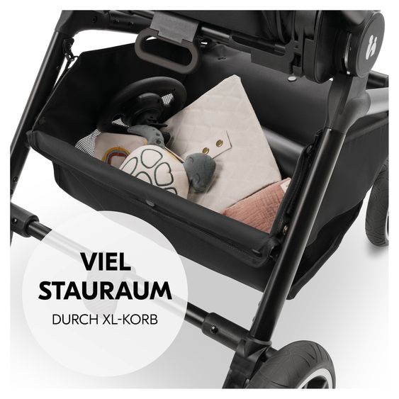 Hauck Kombi-Kinderwagen Move N Care Set - inkl. Babywanne, Sportsitz und Sitzauflage - Black