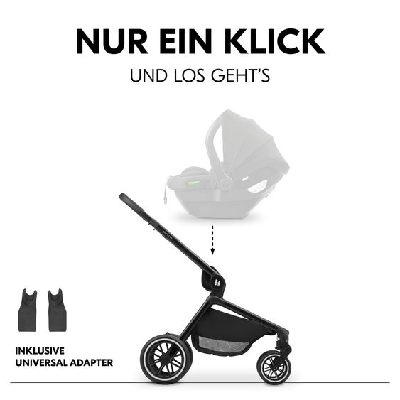 Hauck Kombi-Kinderwagen Move N Care Set - inkl. Babywanne, Sportsitz und Sitzauflage - Black