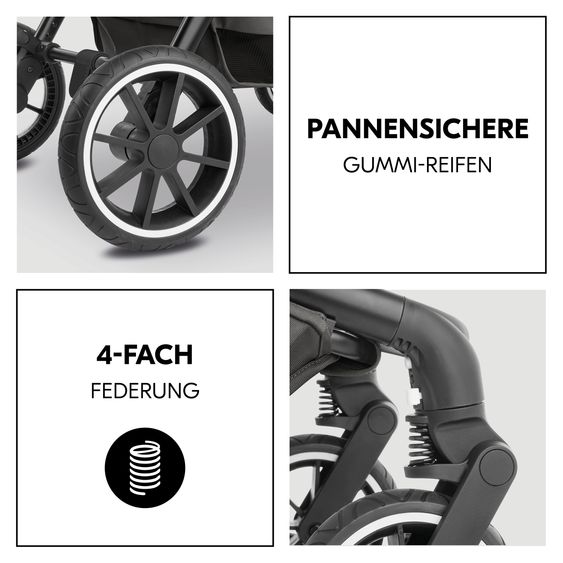 Hauck Kombi-Kinderwagen Move N Care Set - inkl. Babywanne, Sportsitz und Sitzauflage - Black