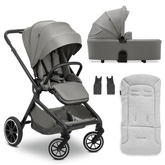 Hauck Kombi-Kinderwagen Move N Care Set - inkl. Babywanne, Sportsitz und Sitzauflage - Dark Grey