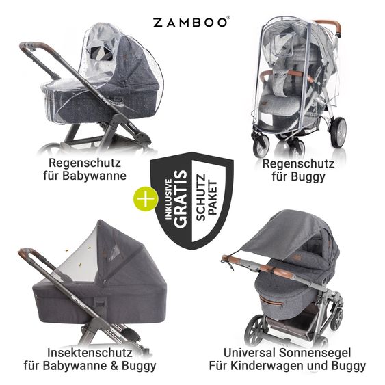 Hauck Kombi-Kinderwagen Move so Simply inkl. Babywanne, Sportsitz und XXL Zubehörpaket - Beige Neon