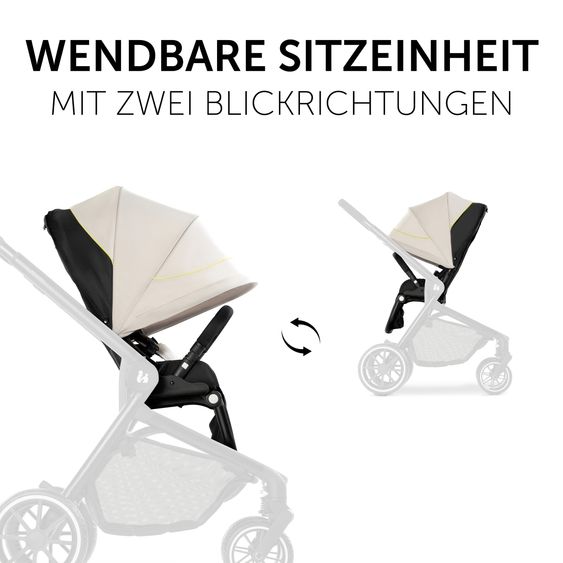 Hauck Kombi-Kinderwagen Move so Simply inkl. Babywanne, Sportsitz und XXL Zubehörpaket - Beige Neon