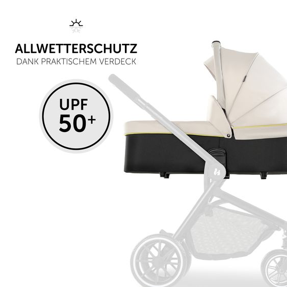 Hauck Kombi-Kinderwagen Move so Simply inkl. Babywanne, Sportsitz und XXL Zubehörpaket - Beige Neon