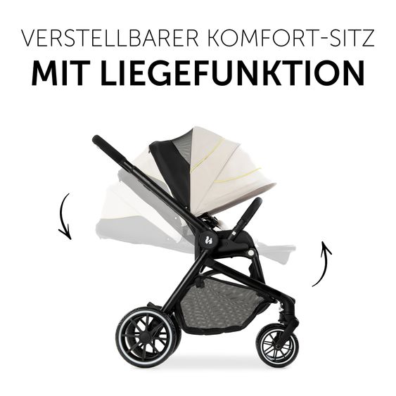 Hauck Kombi-Kinderwagen Move so Simply inkl. Babywanne, Sportsitz und XXL Zubehörpaket - Beige Neon