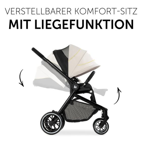 Hauck Kombi-Kinderwagen Move so Simply Set inkl. Babywanne & Sportsitz - mit Liegefunktion - Beige Neon