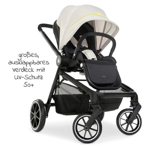 Hauck Kombi-Kinderwagen Move so Simply Set inkl. Babywanne & Sportsitz - mit Liegefunktion - Beige Neon