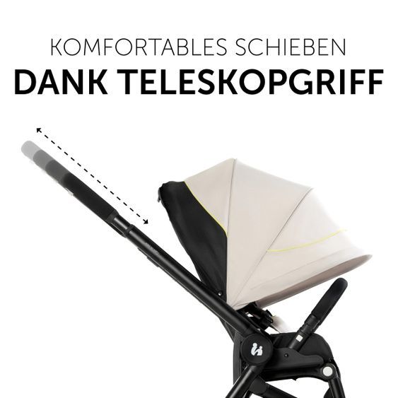 Hauck Kombi-Kinderwagen Move so Simply Set inkl. Babywanne & Sportsitz - mit Liegefunktion - Beige Neon