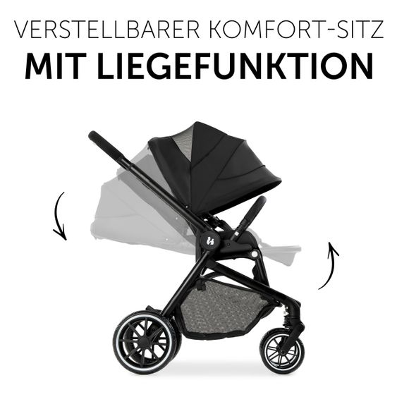 Hauck Kombi-Kinderwagen Move so Simply Set inkl. Babywanne & Sportsitz - mit Liegefunktion - Black