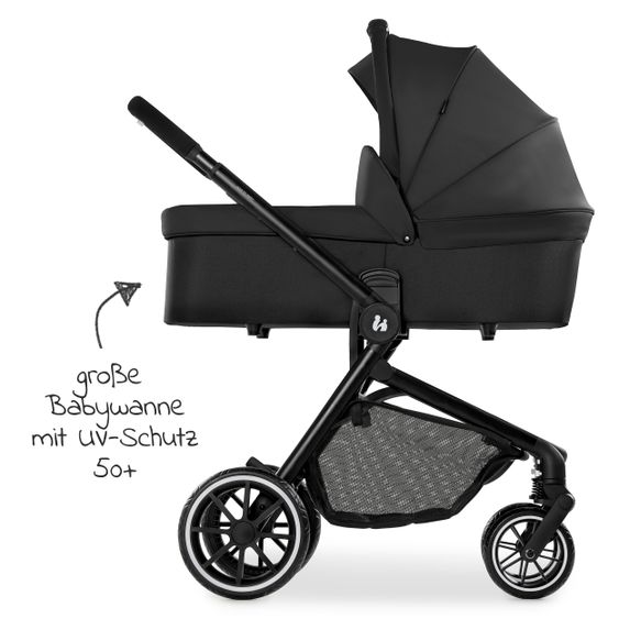 Hauck Kombi-Kinderwagen Move so Simply Set inkl. Babywanne & Sportsitz - mit Liegefunktion - Black