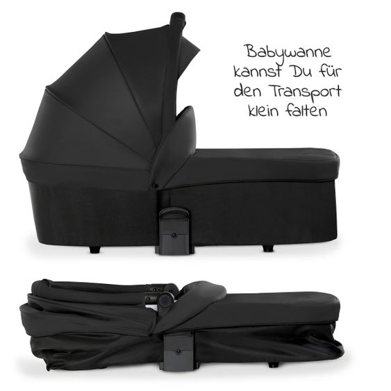 Hauck Kombi-Kinderwagen Move so Simply Set inkl. Babywanne & Sportsitz - mit Liegefunktion - Black