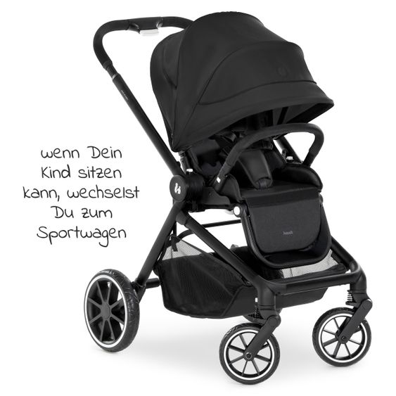 Hauck Kombi-Kinderwagen Move so Simply Set inkl. Babywanne & Sportsitz - mit Liegefunktion - Black