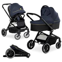 Kombi-Kinderwagen Move so Simply Set inkl. Babywanne & Sportsitz - mit Liegefunktion - Dark Navy Neon