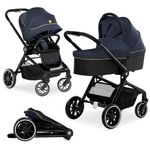 Hauck Kombi-Kinderwagen Move so Simply Set inkl. Babywanne & Sportsitz - mit Liegefunktion - Dark Navy Neon