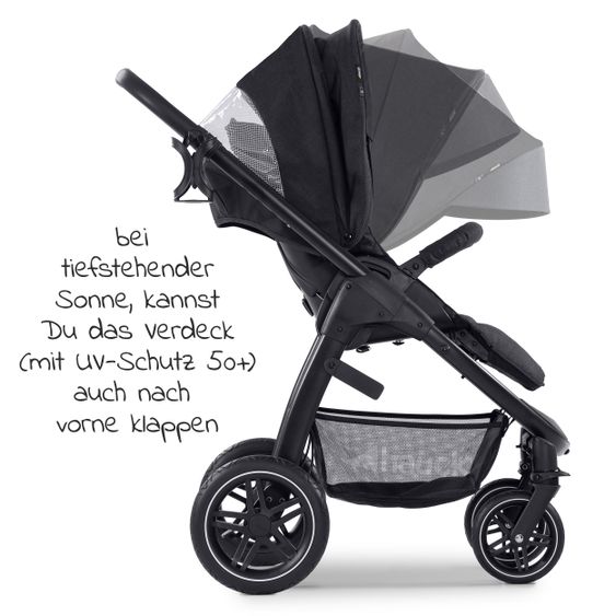 Hauck Saturn R Duoset passeggino combinato con navicella e seggiolino sportivo (carico massimo 25 kg) - Nero Melange