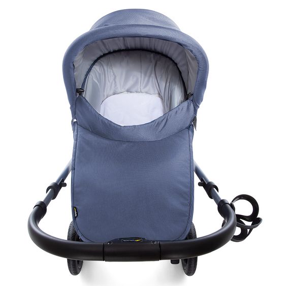 Hauck Kombi-Kinderwagen Saturn R Duoset - inkl. Sportwagen und Babywanne für Neugeborene - Denim Silver